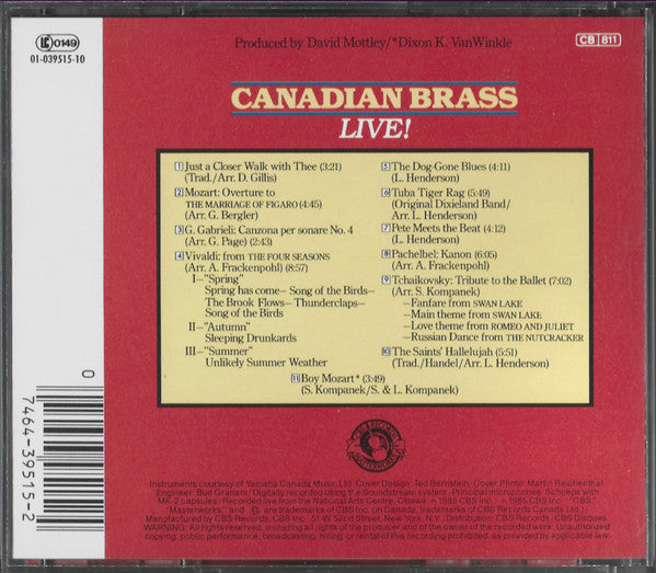 The Canadian Brass : Live! (CD, Album)