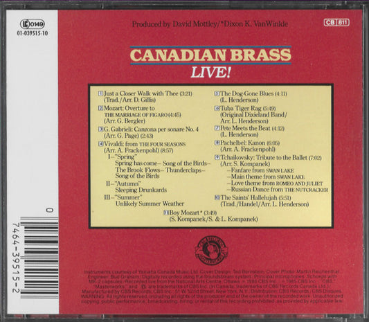 The Canadian Brass : Live! (CD, Album)