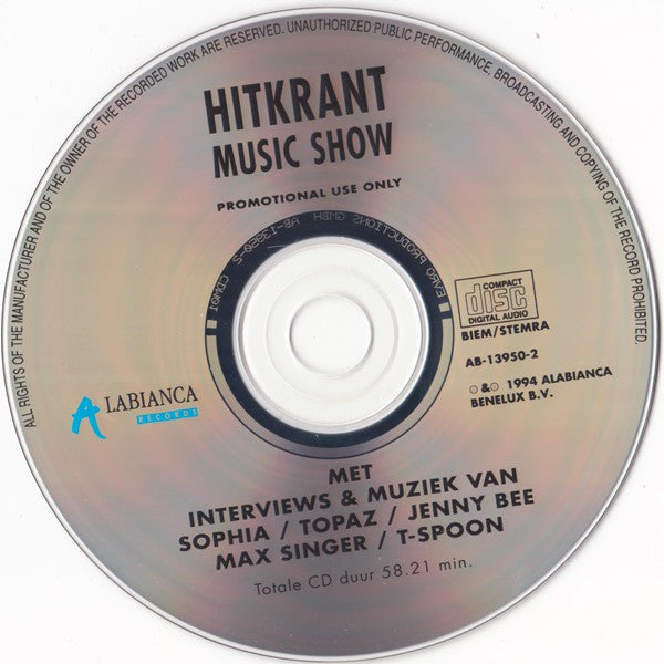 Various : Hit Krant Music Show (CD, Promo, Smplr)
