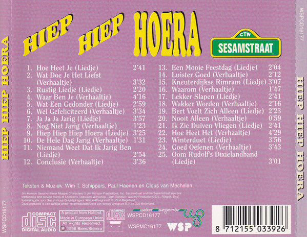 Bert & Ernie : Hiep Hiep Hoera (Vrolijke Avonturen Met Bert & Ernie) (CD, Album)