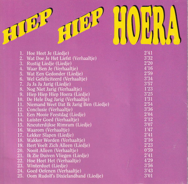 Bert & Ernie : Hiep Hiep Hoera (Vrolijke Avonturen Met Bert & Ernie) (CD, Album)