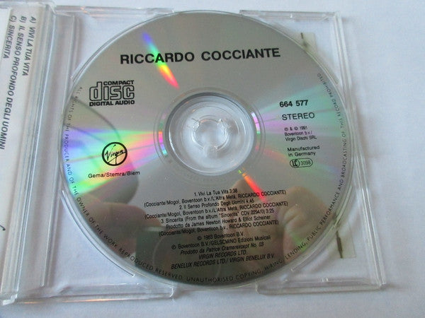 Riccardo Cocciante : Vivi La Tua Vita (CD, Maxi)