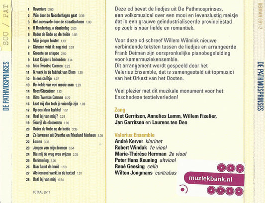 Toonarbeidersbond Twente Met Valerius Ensemble : De Pathmosprinses (CD, Album)