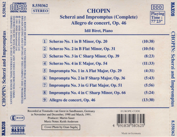 Frédéric Chopin - Idil Biret : Scherzi And Impromptus (Complete) / Allegro De Concert, Op. 46 (CD, Album)