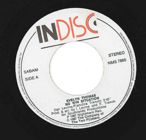 Evelyn Thomas : No Win Situation (7", Single)