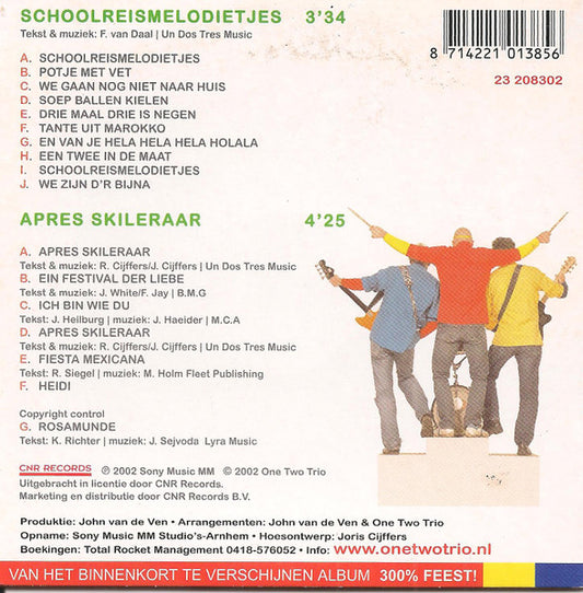 One Two Trio : Schoolreismelodietjes (CD, Single)