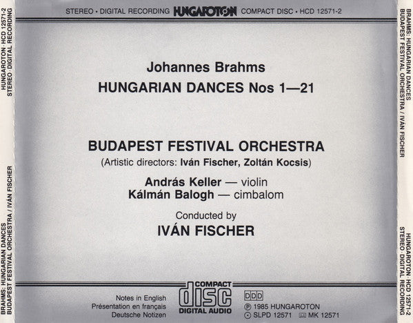 Johannes Brahms - Budapest Festival Orchestra / Ivan Fischer : Hungarian Dances (CD)