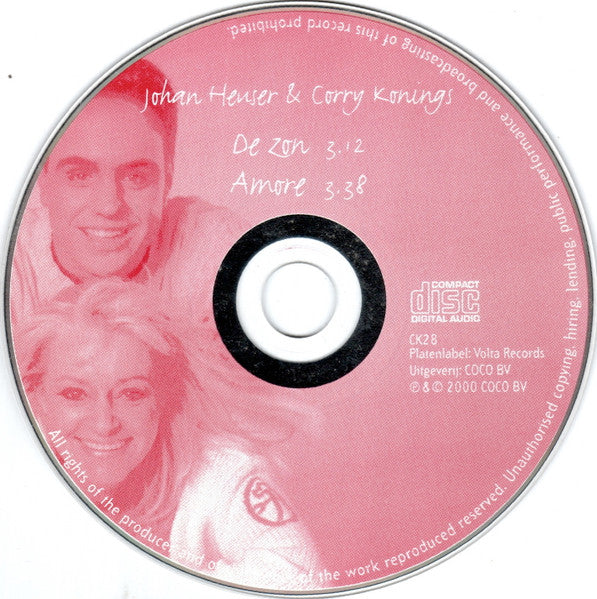 Johan Heuser & Corry Konings : De Zon (CD, Single)