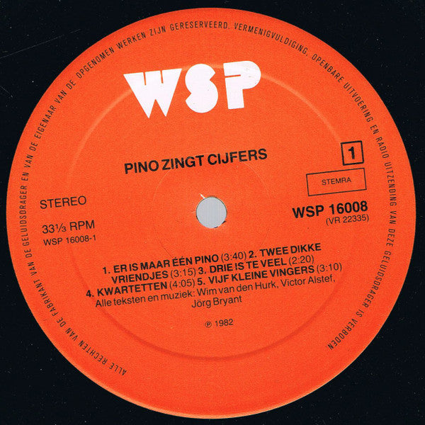 Sesamstraat : Pino Zingt Cijfers (LP, Album)