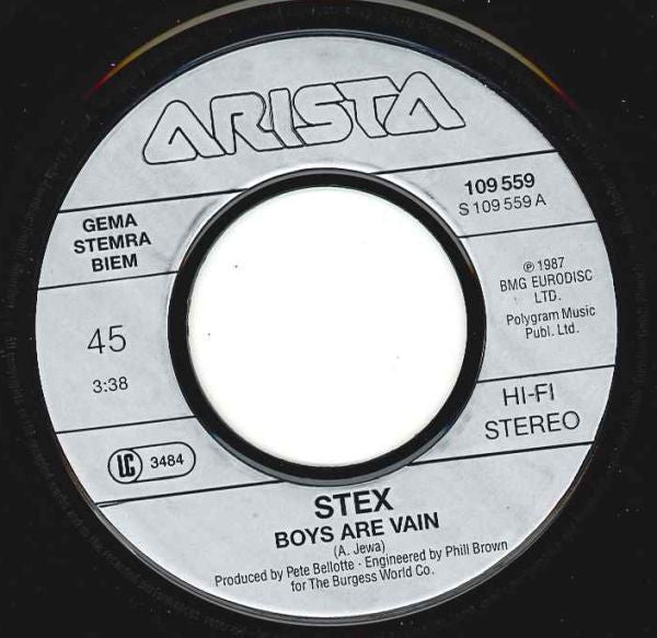 Stex : Boys Are Vain (7", Single)