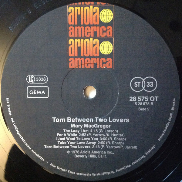 Mary MacGregor : Torn Between Two Lovers (LP, Album)