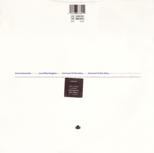 Jimmy Somerville Featuring June Miles-Kingston : Comment Te Dire Adieu (12", Single)
