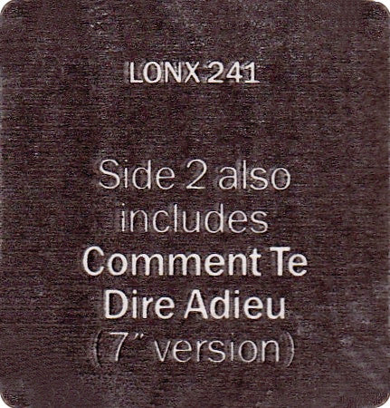 Jimmy Somerville Featuring June Miles-Kingston : Comment Te Dire Adieu (12", Single)