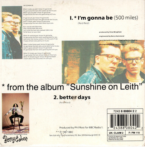 The Proclaimers : I'm Gonna Be (500 Miles) (CD, Single, Car)