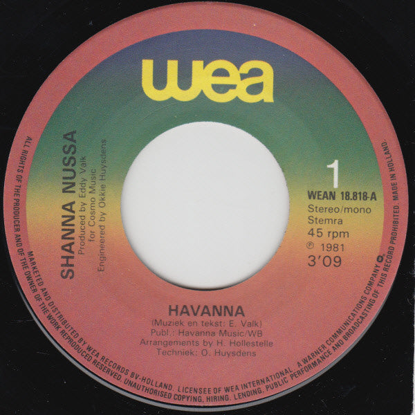 Shanna Nussa : Havanna (7", Single)