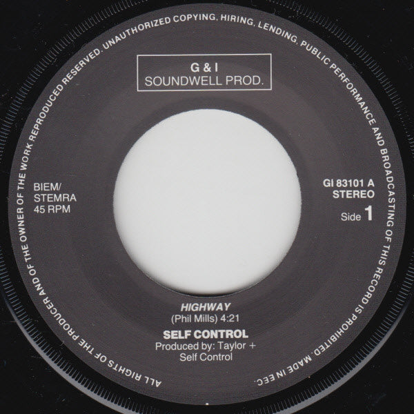 Self Control (8) : Highway (7", Single)