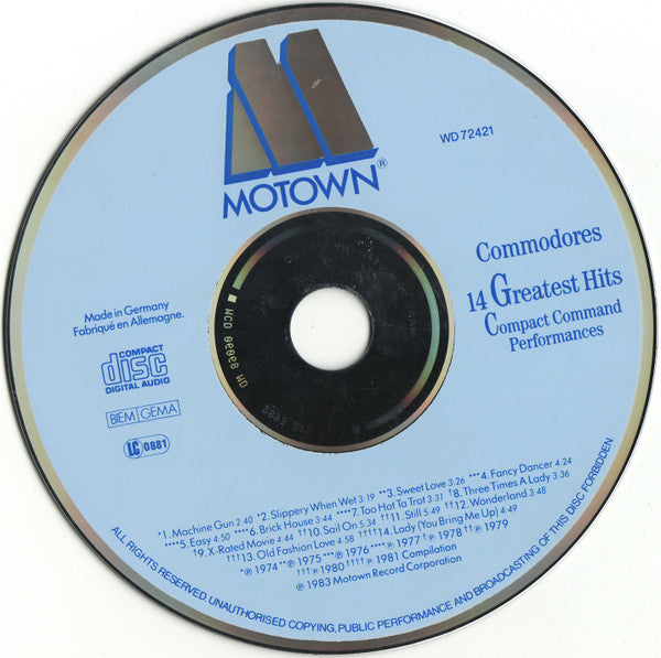 Commodores : 14 Greatest Hits (CD, Comp, RE)