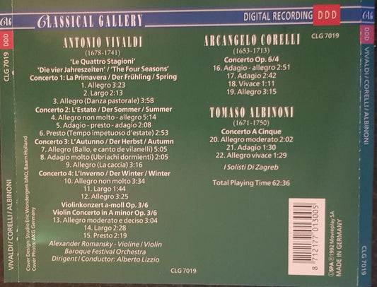 Antonio Vivaldi, Arcangelo Corelli, Tomaso Albinoni : The Four Seasons (CD, Comp)