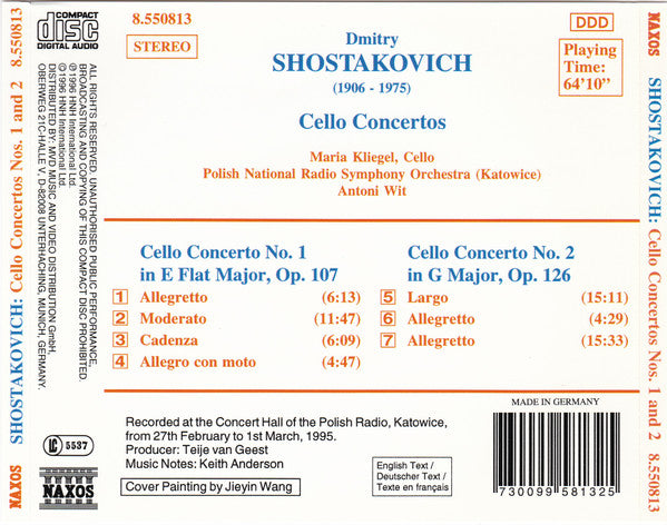 Dmitri Shostakovich - Maria Kliegel, Polish National Radio Symphony Orchestra, Antoni Wit : Cello Concertos Nos. 1 And 2 (CD, P+O)
