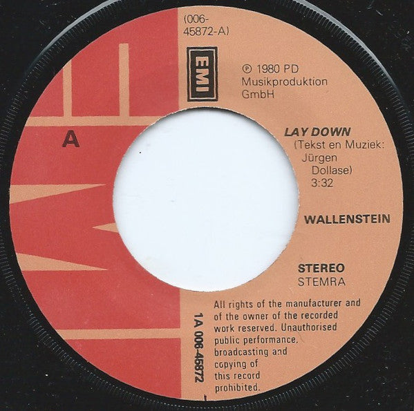 Wallenstein : Lay Down / Born In The City (7", Single)
