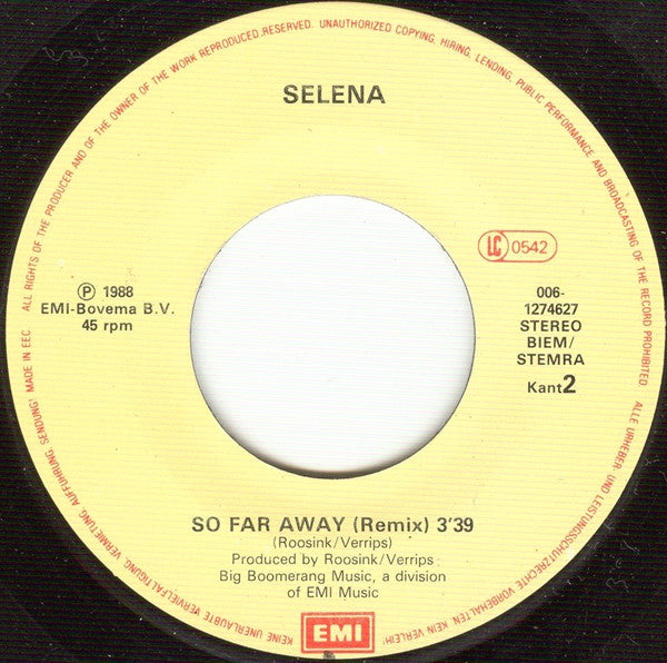 Selena (3) : So Far Away (7")