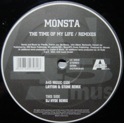 Monsta : The Time Of My Life (Remixes) (12")