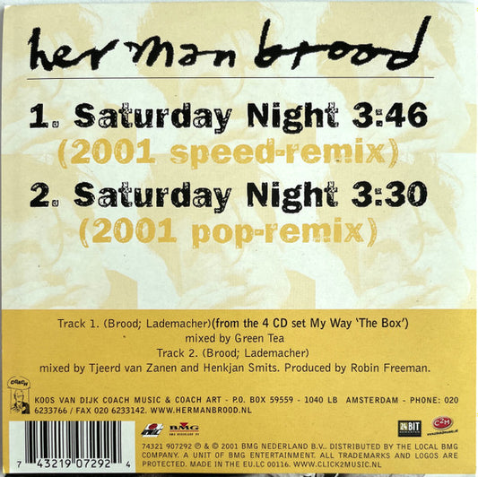 Herman Brood : Saturday Night (2001 Remix) (CD, Single)