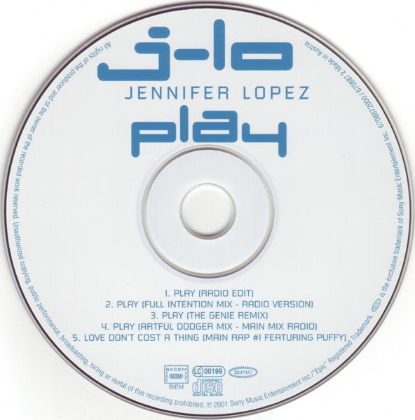 Jennifer Lopez : Play (CD, Single)