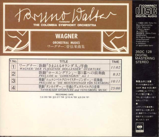 Bruno Walter, Columbia Symphony Orchestra - Richard Wagner : Orchestral Musics (CD, Comp, RM)