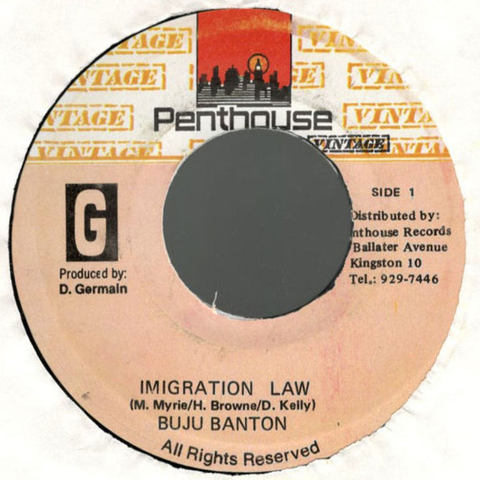 Buju Banton : Immigration Law (7", RP)