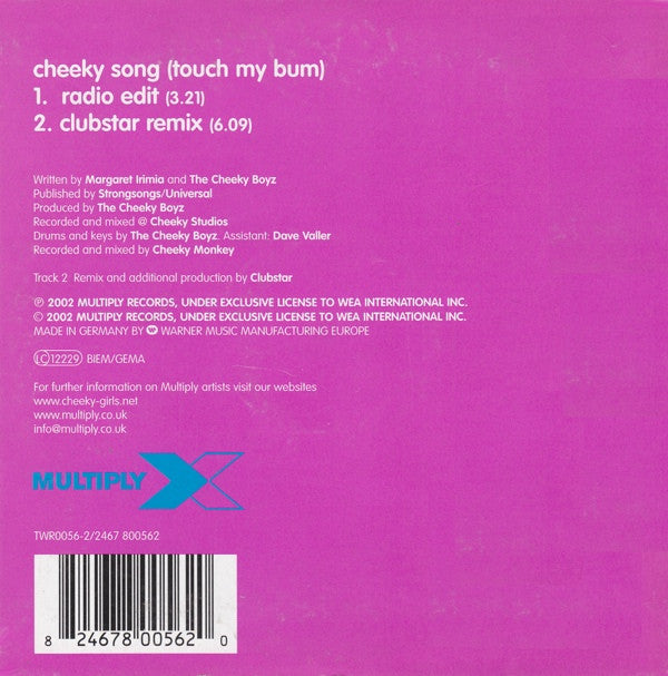 The Cheeky Girls : Cheeky Song (Touch My Bum) (CD, Single)