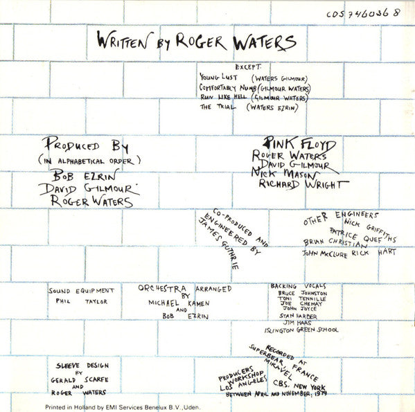 Pink Floyd : The Wall (2xCD, Album, RE)