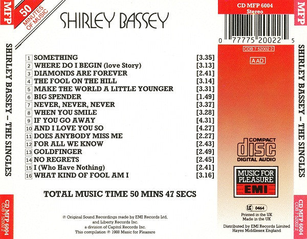 Shirley Bassey : The Singles (CD, Comp)
