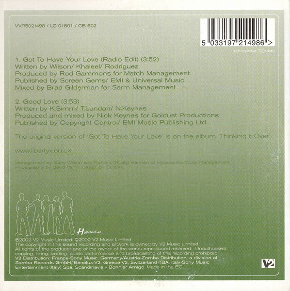 Liberty X : Got To Have Your Love (CD, Single, Car)
