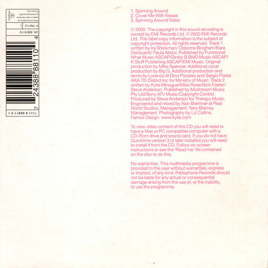 Kylie Minogue : Spinning Around (CD, Single, Enh, Car)