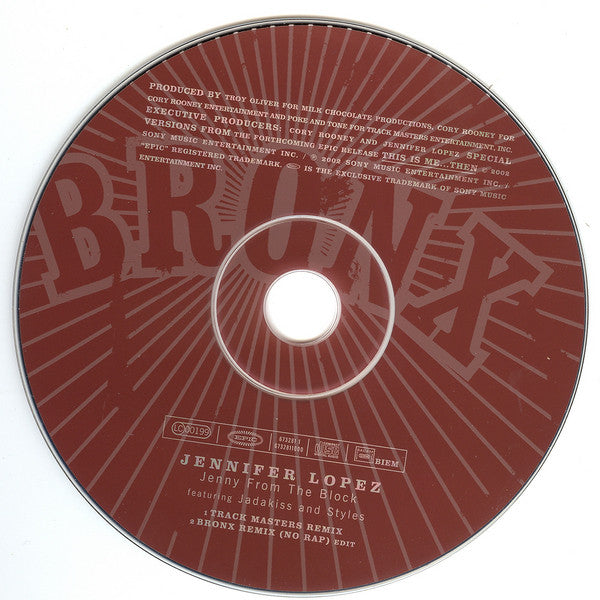 Jennifer Lopez Featuring Jadakiss And Styles P : Jenny From The Block (CD, Single, Car)