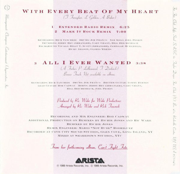 Taylor Dayne : With Every Beat Of My Heart (CD, Maxi)