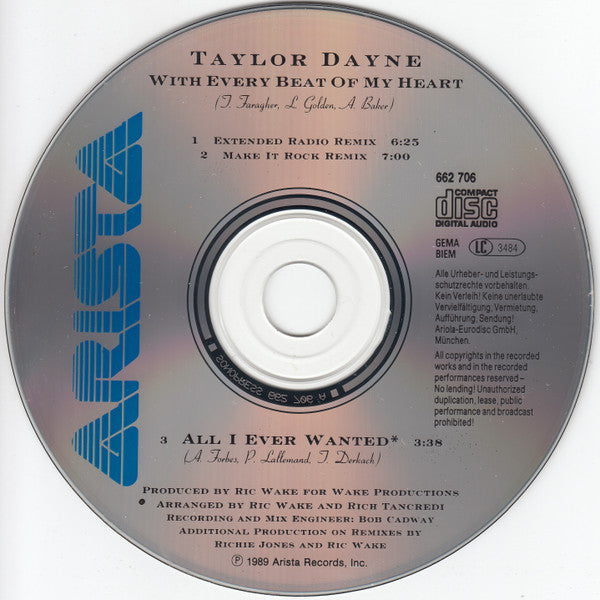 Taylor Dayne : With Every Beat Of My Heart (CD, Maxi)