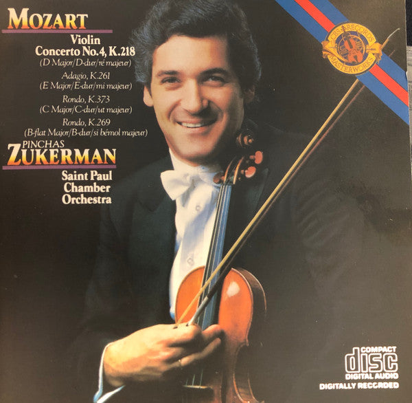 Wolfgang Amadeus Mozart - Pinchas Zukerman, The Saint Paul Chamber Orchestra : Violin Concerto No 4 K 218 (CD, Album, RP)