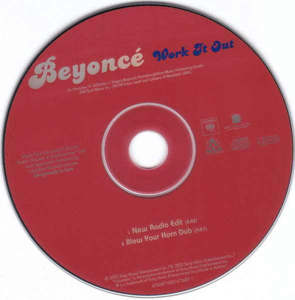 Beyoncé : Work It Out (CD, Single, Car)