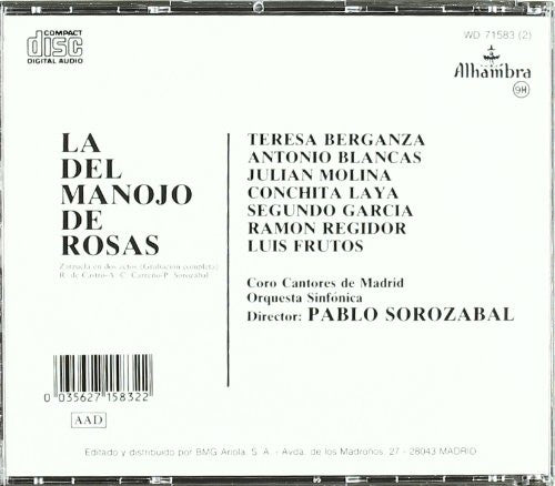 Pablo Sorozábal, Teresa Berganza, Julián Molina, Antonio Blancas : La Del Manojo De Rosas  (2xCD, Album, RE)