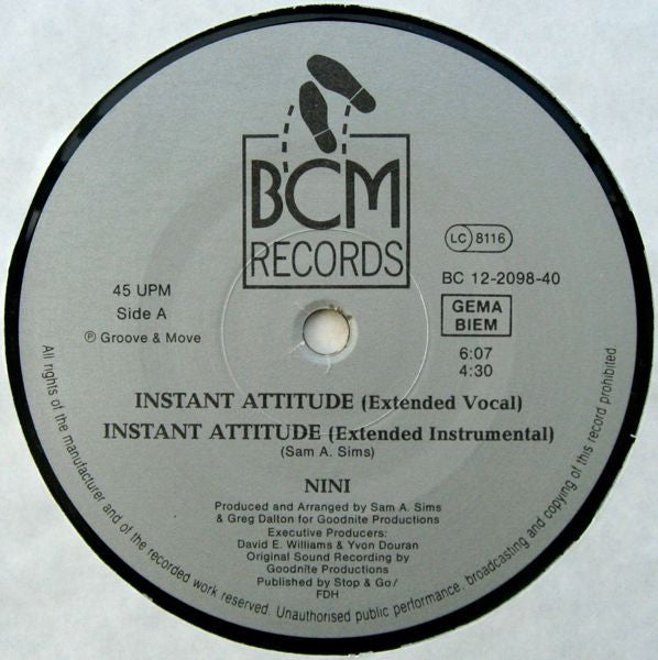 Nini : Instant Attitude (12")