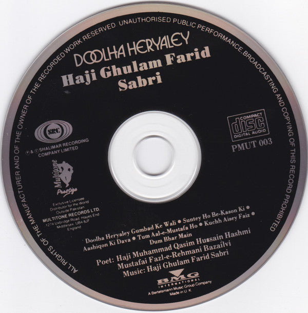 The Sabri Brothers, Ghulam Farid Sabri : Doolha Heryaley (CD, Album)
