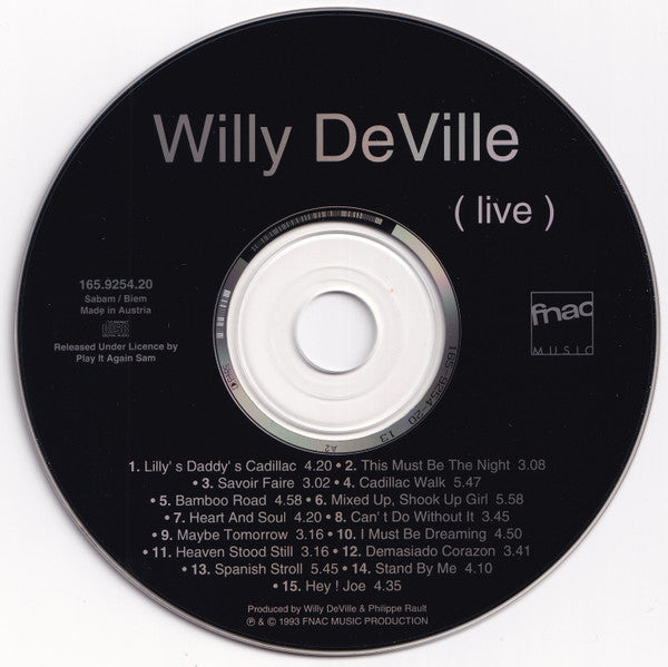 Willy DeVille : (Live) (CD, Album)
