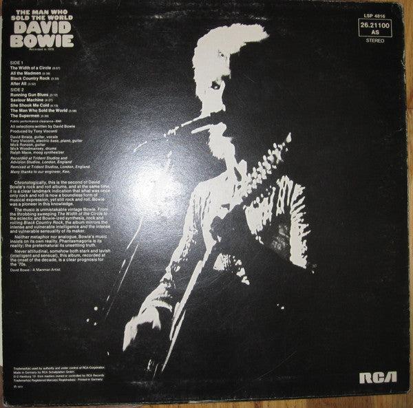 David Bowie : The Man Who Sold The World (LP, Album, RE)