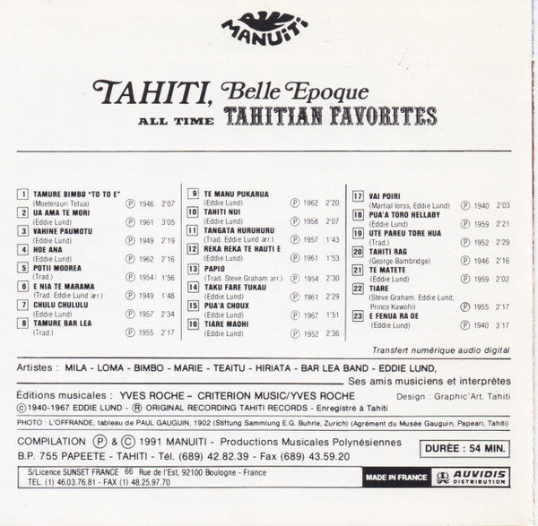 Various : Tahiti Belle Epoque (CD, Comp)