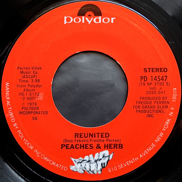 Peaches & Herb : Reunited (7", Single, Styrene, 56 )