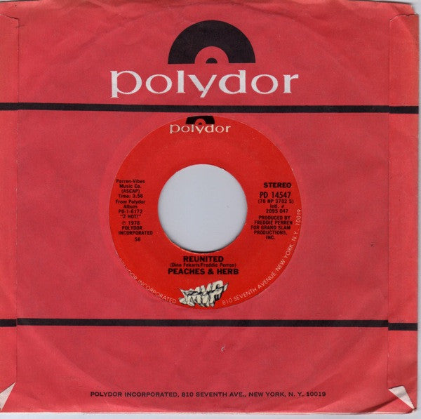 Peaches & Herb : Reunited (7", Single, Styrene, 56 )