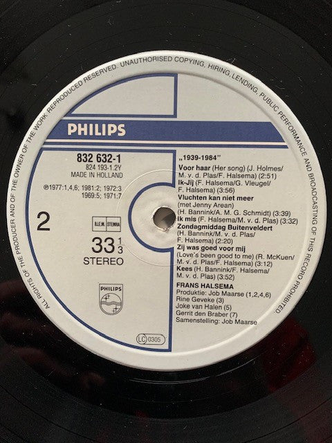 Frans Halsema : 1939-1984 (LP, Comp)