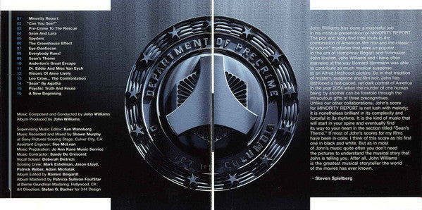 John Williams (4) : Minority Report (Original Motion Picture Score) (CD, Album)